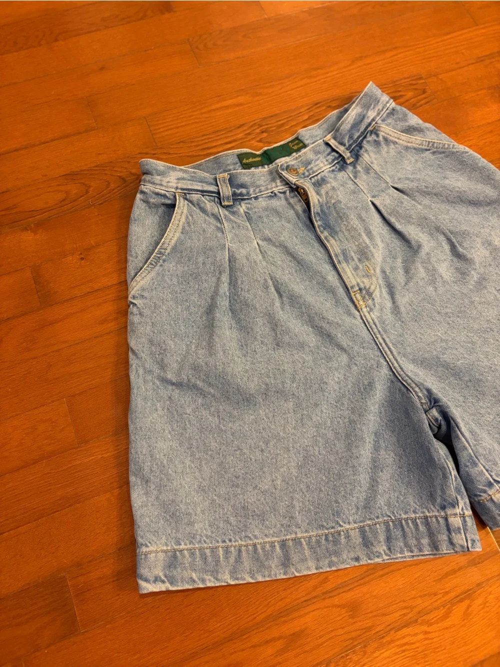 Authentic Waco | Vintage Denim Pleated Mom Shorts
